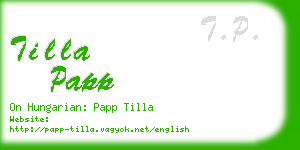 tilla papp business card